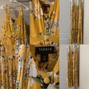 Yellow Floral Maxi Dress